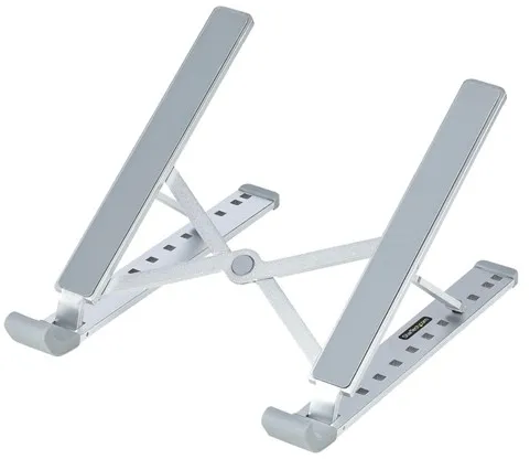 StarTech.com Faltbarer Laptopständer, tragbar, höhenverstellbar, ergonomisch, belüfteter Aluminiumrahmen, unterstützt 22 lb (10 kg)